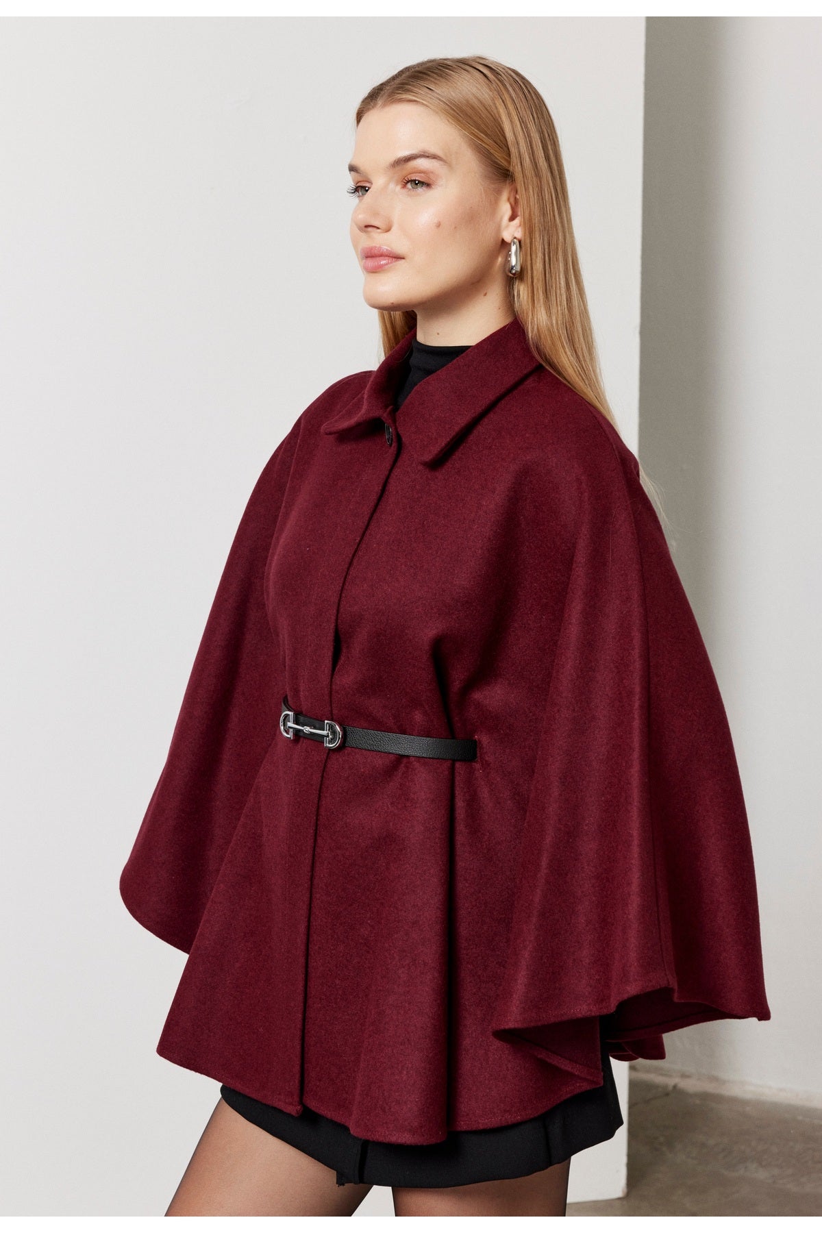 Bordo Oversize Panço / Tesettür Tunik