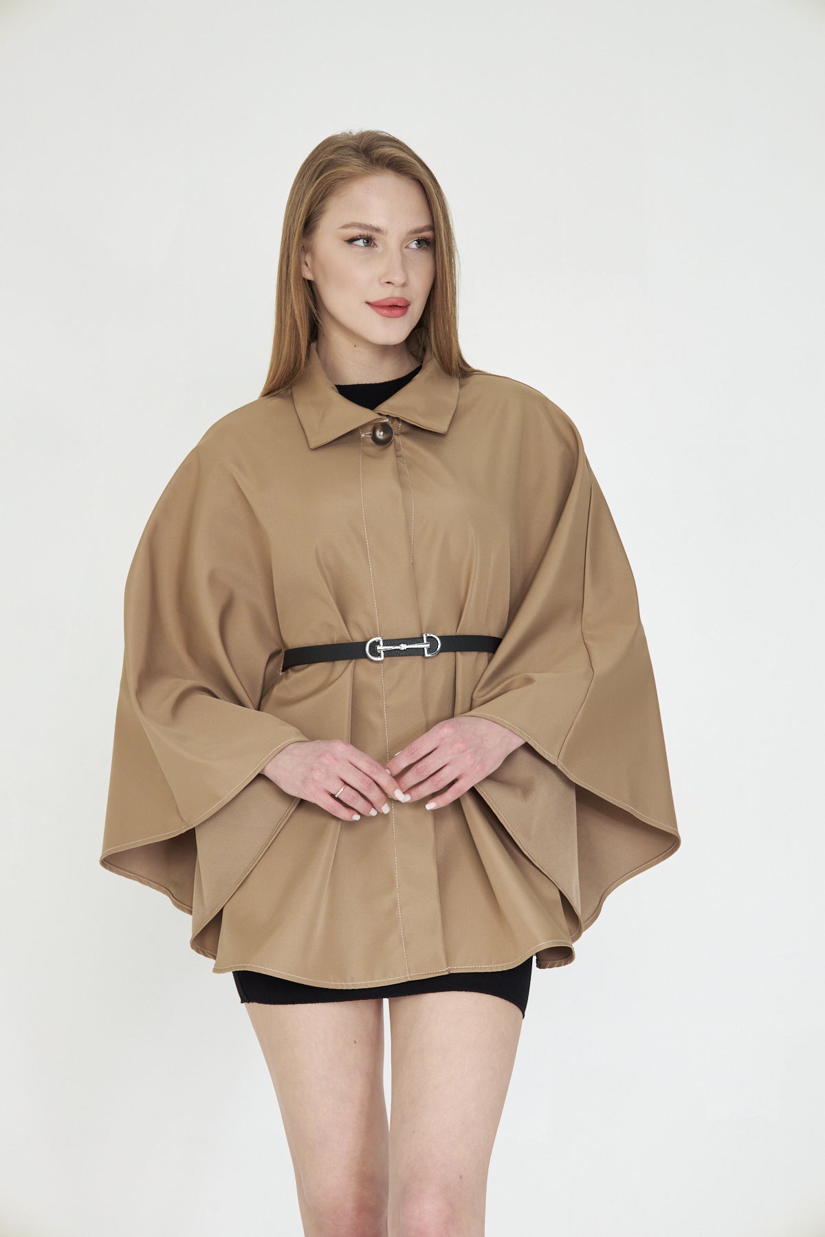 Camel Kemerli Trençkot Panço