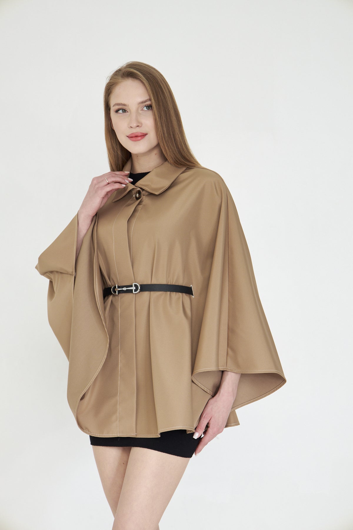 Camel Kemerli Trençkot Panço